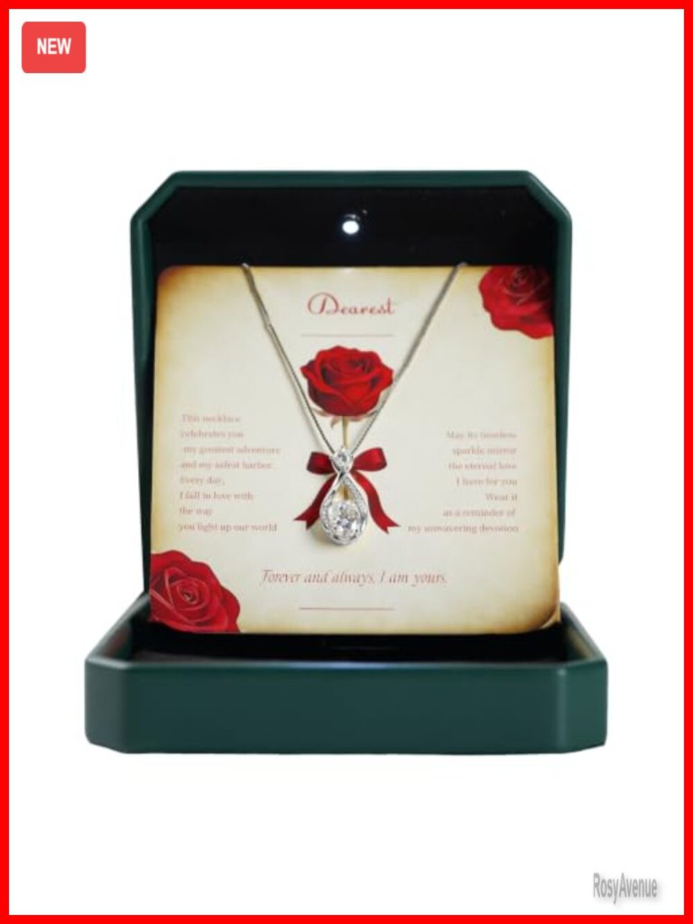 Infinity Pendant Necklace 2CT Moissanite 925 Silver White Gold Plated